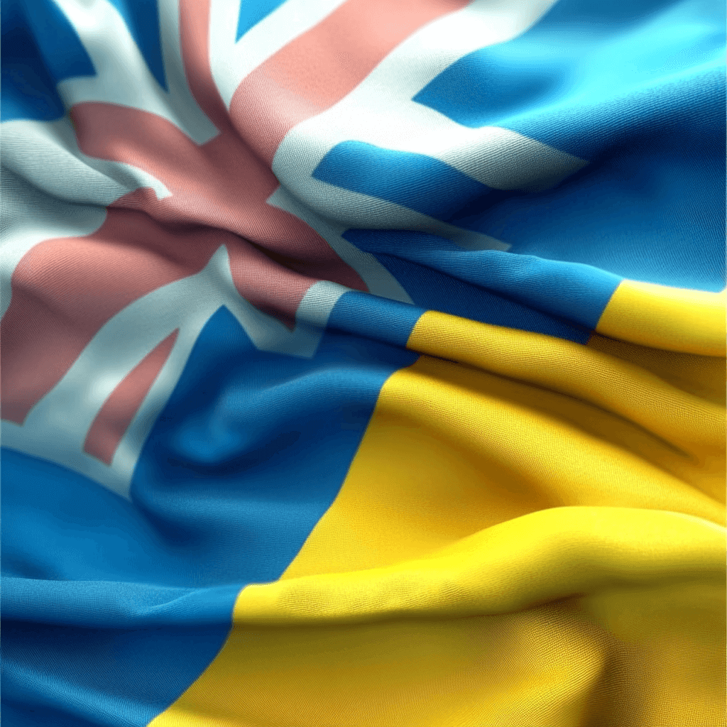Прапори Великої Британії та України