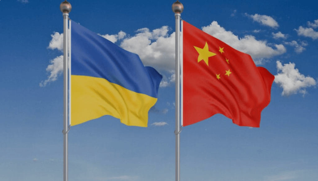 Прапори України та Китаю